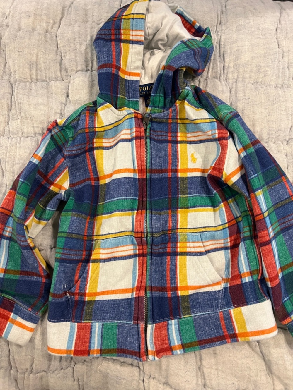 Polo by Ralph Lauren Multicolor Plaid Zip Hoodie - Blue, Red, Green, Yellow
